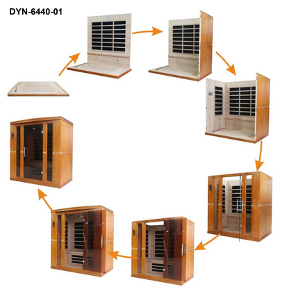 Trivano Living- "Bergamo" 4-person Low EMF FAR Infrared Sauna DYN-6440-01-Sauna-Trivano Living-Trivano Living