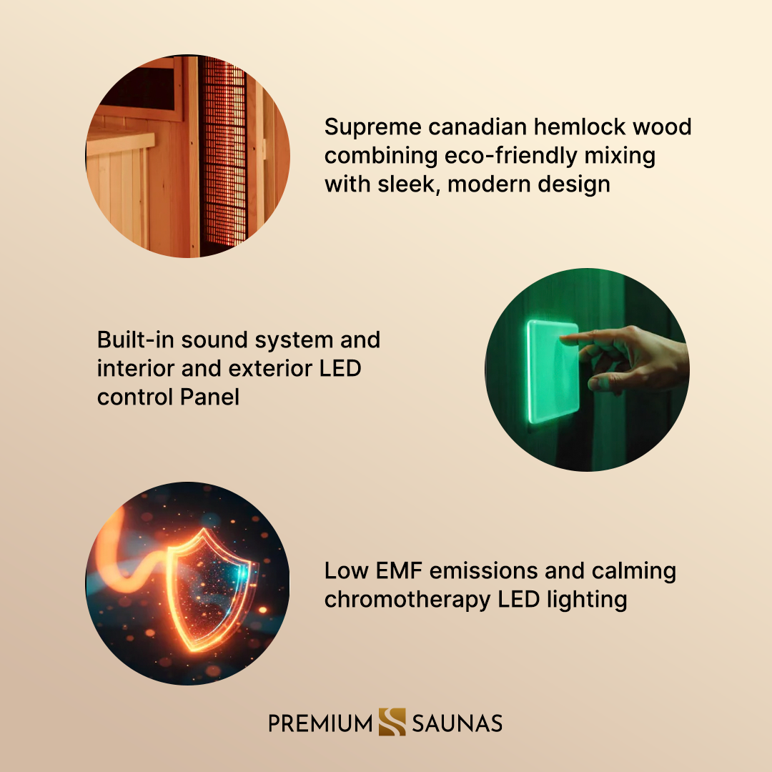 Trivano Living- "Gracia" 1-2-person Low EMF FAR Infrared Sauna DYN-6119-01-Sauna-Trivano Living-Trivano Living