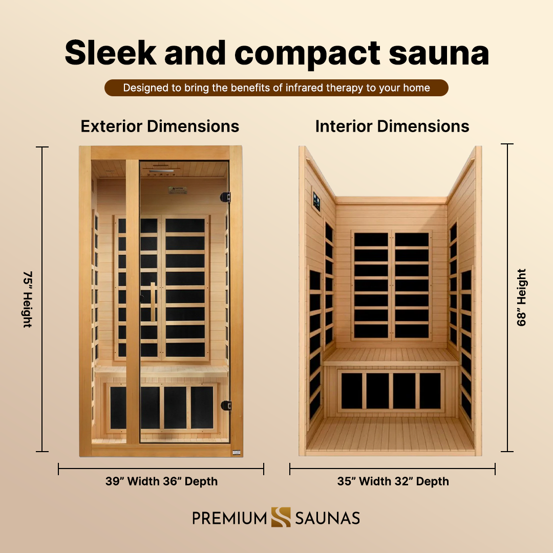 Trivano Living- "Gracia" 1-2-person Low EMF FAR Infrared Sauna DYN-6119-01-Sauna-Trivano Living-Trivano Living